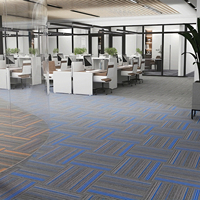CHENGUANG Modern Polypropylene Washable Fireproof Sound Absorption Eco-Friendly Thin Square Loop Pile Striped Carpet Tiles PVC