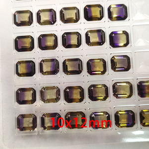 พลอยอะเมทรินสังเคราะห์ทรงเหลี่ยมมรกต สองสี ขนาด 8x10 มม. ถึง 12x16 มม. พลอยหลวมสำหรับทำเครื่องประดับ - Product Image 5