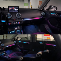 Kit d'éclairage d'ambiance pour Audi A3 8V 2013-2020 |   Écran d'application pour assemblage complet de ventilation de turbine 4D en fibre de carbone effet écaille de dragon RHD LHD