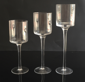 Vente <span class=keywords><strong>en</strong></span> gros Bougeoirs <span class=keywords><strong>en</strong></span> <span class=keywords><strong>verre</strong></span> transparent à longs pieds Ensemble de 3 tailles Bâton de bougie <span class=keywords><strong>en</strong></span> <span class=keywords><strong>verre</strong></span> à dessus cylindrique pour mariage, vacances, festival, fête - Product Image 5