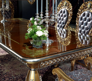 OE-FASHION custom Francese Dell'annata Naturale In Legno di Quercia intagliato piazza superiore di <span class=keywords><strong>vetro</strong></span> Tavolo Da Pranzo e sedie mobili per la casa - Product Image 4