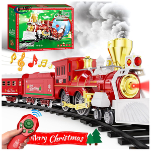 <span class=keywords><strong>Jouets</strong></span> de <span class=keywords><strong>train</strong></span> télécommandés pour enfants, fumée, lumières et sons, ensembles de trains de Noël pour autour de l'arbre, jouet de <span class=keywords><strong>train</strong></span> de Noël - Product Image 2