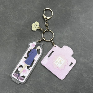 Porte-clés personnalisé en plastique transparent Porte-clés en acrylique Porte-clés porte-bonheur Logo Cartoon Glitter Figure Stand <span class=keywords><strong>Anime</strong></span> Acrylique Personnalise Porte-clés - Product Image 2