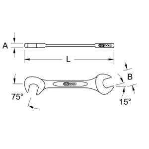 KS TOOLS - 517.1770 Double <b>open</b>-<b>end</b> <b>spanner</b> 15°+75° - EAN 4042146214282 WRENCHES <b>OPEN</b> <b>END</b> WRENCHES - Product Image 2