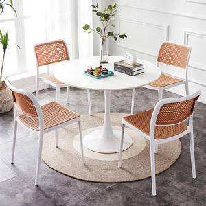 Hot Sale Furniture Restaurant Durable Backrest PP Plastic Rattan Stackable Dining <b>Chair</b> - Product Image 3