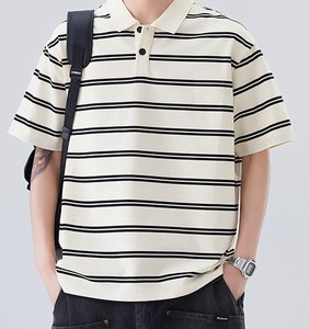 Tùy Chỉnh Cổ Điển Tất Cả Các Trong Màn Hình In Dệt Kim Đường Phố Mặc T-Shirt 100% Cotton 280 Gram Lỏng Phù Hợp Sọc Trống Thiết Kế Của Nam Giới - Product Image 5