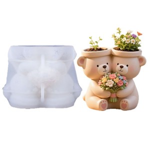 Dumo DIY Miniature Bear <b>Candle</b> Plaster Cup Silicone <b>Mold</b>, Flower Pot Resin Storage Cup <b>Mold</b>, Home Decoration Gift <b>Mold</b> - Product Image 6