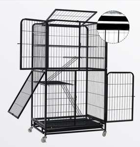 Köpek kedi kafesi büyük ve orta ölçekli köpek kalın demir kafes katlama evcil hayvan kafesi - Product Image 5