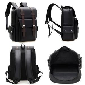 Sac à dos unisexe en <span class=keywords><strong>cuir</strong></span> PU souple grande capacité à prix abordable – Idéal pour l'école, les loisirs, l'ordinateur portable et les voyages - Product Image 3