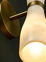 Applique murale LED en cuivre massif, style designer, marbre naturel italien, minimaliste, style français mi-siècle, lumière de chevet 3000K, abat-jour, garantie 3 ans