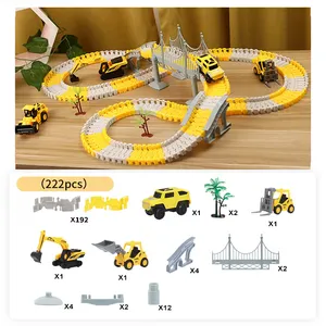 Railway Toy Car Track Racing Track Set Educational Bend Flexible Race Track Flash Light Car Toys For Children Boys 3 4 years