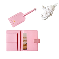 Coffret cadeau de voyage avec journal, porte-passeport et étiquette à bagages |   Logo personnalisé