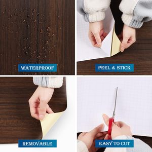 Rouleaux de papier peint 3D ORON en PVC, autocollants muraux texturés imitation bois, revêtement adhésif pour décoration intérieure de chambre à coucher - Product Image 2