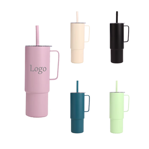Nuevo Producto 2025, Vaso Térmico de Viaje de Acero Inoxidable de Doble Pared de 32 oz, con Tapa de Plástico y Pajita de Silicona, Portátil - Product Image 1