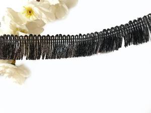 Đen rìa ren với long lanh, <span class=keywords><strong>Kiran</strong></span> ren, biên giới ren cho crafting may và vải phụ kiện Ấn Độ handmade dệt kim - Product Image 3