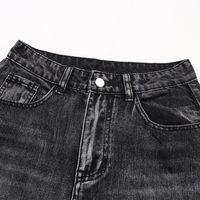 Jeans en denim délavé à la mode punk, style industriel, taille mi-haute, pour hommes, streetwear, déconstruit, déchiré, patchwork, pantalon large