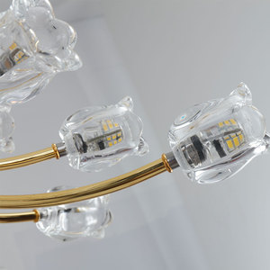Intérieur fleur <span class=keywords><strong>rose</strong></span> en forme de verre lampe de lustre de luxe de banquet de fête de mariage villa pendentif lumière - Product Image 5