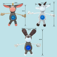 OEM âne chiot mouton forme chien peluche corde jouets intérieur élastique lumière LED stroboscopique Spiky boule en caoutchouc