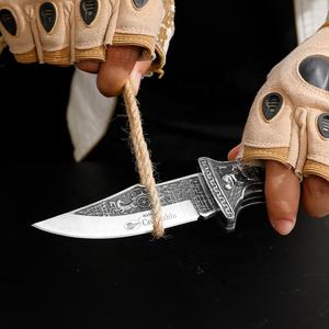 Sarung pisau lipat klasik, tombol tekan gaya pisau Stainless Steel pisau kayu pegangan Resin kotak hadiah klip sabuk Guling - Product Image 4