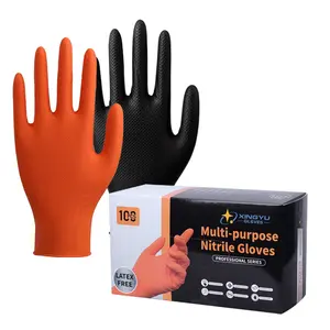 XINGYU OEM/ODM Orange Guantes De Nitrilo Waterproof Allergy Free Garden Kitchen Work Safety Disposable Glove Nitrile