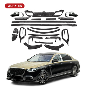 Kit carrosserie pour Mercedes <span class=keywords><strong>Benz</strong></span> W223 MBH mise à niveau vers le Style <span class=keywords><strong>M</strong></span> diffuseur de lèvre avant en Fiber de carbone jupes latérales couverture de miroir - Product Image 2