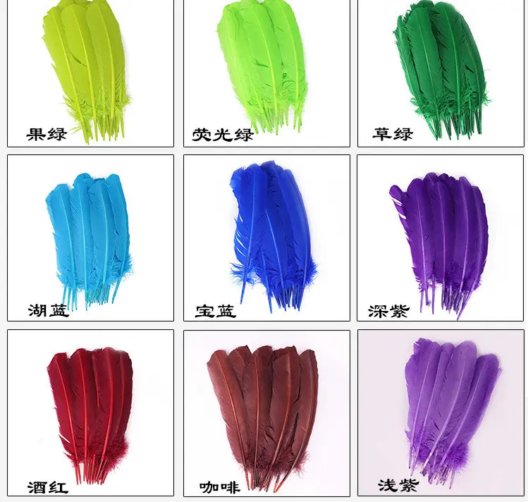 Wholesale 25-30 Cm 10-12 Inci Bulu Kalkun Multicolor Disemprot Alami Quill untuk Dekorasi DIY Kerajinan Bahan Aksesoris