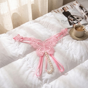 Tanga de Cintura Baja para Mujer, Transpirable, <span class=keywords><strong>con</strong></span> Encaje Bordado y Diseño Floral, Material de Nailon y Elastano - Product Image 4