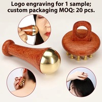 Kansa Wand Body Foot Massager avec Détoxification Relaxation Profonde pour Spa Outils de Guasha en Bois Gua Sha pour Application de la Tête