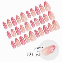 OEM ODM Vente en gros Populaire Réutilisable 30 Pièces Faux Ongles Faits Main en ABS à Presser Forme Amande Longueur Moyenne Certifié CE Dégradé Cerise