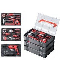 Kit d'outils manuels de base KAFUWELL H5303A en plastique transparent, petit et compact, pour la maison, le bureau, les bricolages et les réparations domestiques