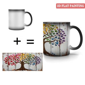 Modern Dining Room Tabletop Mug Frosted Black 11oz <b>Ceramic</b> Heat Sensitive Magic <b>Cup</b> - Product Image 4