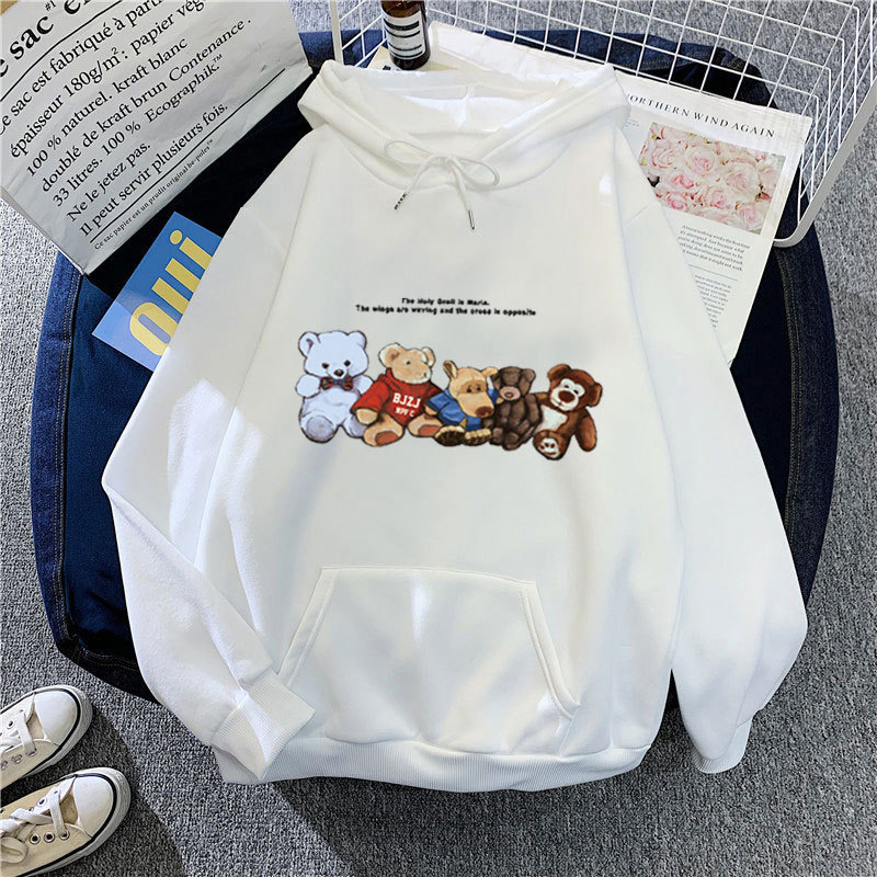 Trendy Lady Cartoon Print Moletons com capuz Feminino Casual Esportes Solto Pullover Oversized Sem mangas Workout Unisex Hoodie