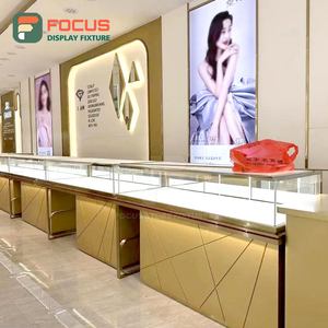 Vitrina de Pared de Lujo para Joyería, Mostrador de Joyería de Madera con Tapa de Cristal, Exhibición de Joyería Moderna con Luz LED para Pared - Product Image 4