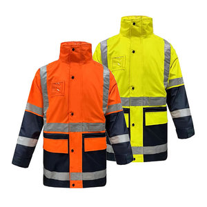 Chaqueta de Seguridad Reflectante de Alta Visibilidad GUARDEVER AS/NZS 5 en 1, Impermeable, Forrada de Forro Polar, para Minería y Construcción - Product Image 1