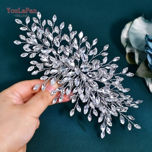 YouLaPan HP966 Peigne à cheveux élégant en strass, style européen et américain, décoration de cheveux scintillante pour <span class=keywords><strong>mariée</strong></span>, banquet et fête - Product Image 2