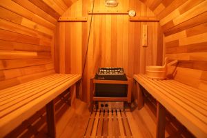 Sauna de Barril de Madera Sólida para Exteriores, para 4-6 Personas, Vapor Húmedo, Uso en Villas Modernas, Calefacción Eléctrica Ecológica - Product Image 5