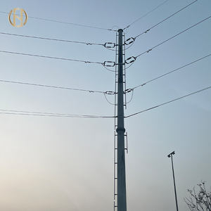 Palo d'acciaio galvanizzato di elettricità con il rivestimento amichevole di Eco per l'infrastruttura di energia verde proietta materiale elettrico - Product Image 6