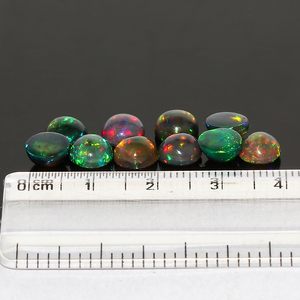 YASHEE – opale noire naturelle, 7x7mm, perles rondes en pierres précieuses éthiopiennes, pour la fabrication de bijoux, fourniture de bricolage - Product Image 3