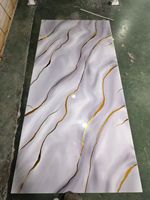 Panneau mural intérieur flexible moderne, revêtement UV, multicolores, 1220x2440mm, épaisseur 3mm, feuille de marbre PVC