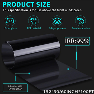 Phim cách nhiệt nano gốm phủ kính ô tô, chống tia UV 99%, chống tia hồng ngoại 99%, phân cực, đóng hộp tùy chỉnh - Product Image 2