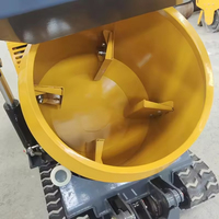 Mini Bétonnière Autochargeante sur Chenilles, Mélangeur Portable Hydraulique de Ciment et de Mortier 300L, Diesel/Essence, Haute Efficacité