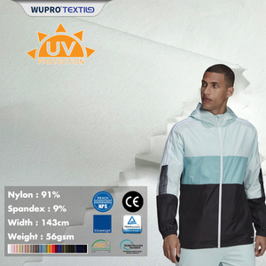 En stock Wupro Textile 91% Nylon 9 & Spandex Tissus Vêtements de sport de protection UV Tissu pour vêtement de course Tissu imperméable extensible - Product Image 1