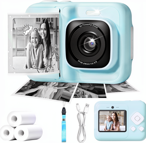 กล้อง CCD สำหรับเด็ก EITKEZ 1080P พิมพ์ภาพทันที MP3 สำหรับเด็กหญิงและเด็กชายอายุ 4-10 ปี ของขวัญพกพาสะดวก พร้อมการ์ด SD 32GB และกระดาษถ่ายรูป 3 ม้วน - Product Image 1