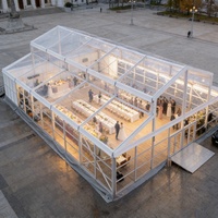 Tente Atrium de Luxe, Orangerie avec Mur en Verre Transparent, Chapiteau à Cadre Noir pour Mariages et Événements