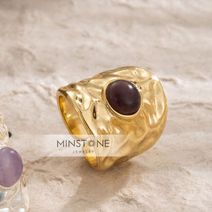 Joyería fina delicada de plata personalizada para mujer, anillo de moda, chapado en regalo, anillos de amatista de Golf Real de 18K - Product Image 4