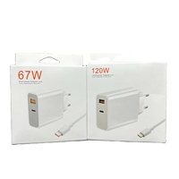 Cargador Rápido Skylight 67W/120W 9V/2A Azul con Adaptadores de Enchufe US/EU 6A USB-C QC3.0 para Teléfono Móvil