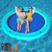 Vente Flash : Île Flottante Gonflable Premium en PVC, Bouée de Piscine, Anneau Flottant, Hamac Aquatique Extérieur