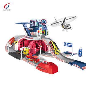 Chengji Ensemble de jouets de construction en métal moulé sous pression : <span class=keywords><strong>Garage</strong></span> de stationnement, scène de simulation amusante, modèle d'avion, modèle de voiture en alliage, camion de ville et pistes de jeu pour enfants - Product Image 1