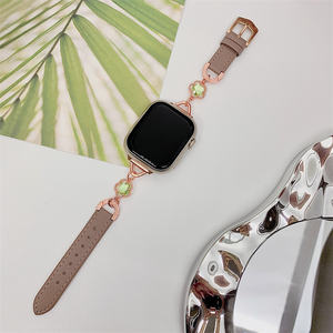 <span class=keywords><strong>Bracelet</strong></span> fleur en <span class=keywords><strong>cuir</strong></span> de luxe haut de gamme pour Apple iwatch smartwatch s10 nouvelle 56789 chaîne se femmes s9 - Product Image 4