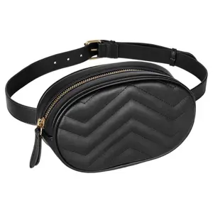 Custom Logo PU Leather Waist Bags Chest Shoulder Bags For Travel Party Fashion Women's Funny Pack for Men Waterproof Fanny Pack